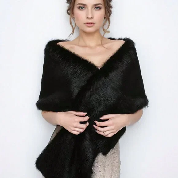 more colors: Casual Women's Faux fur Shawl Collar Wrap - Picture 10 of 13